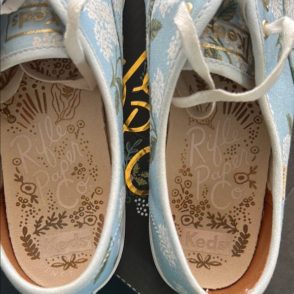 Keds Light Blue Floral Canvas Sneakers - Picture 4 of 8